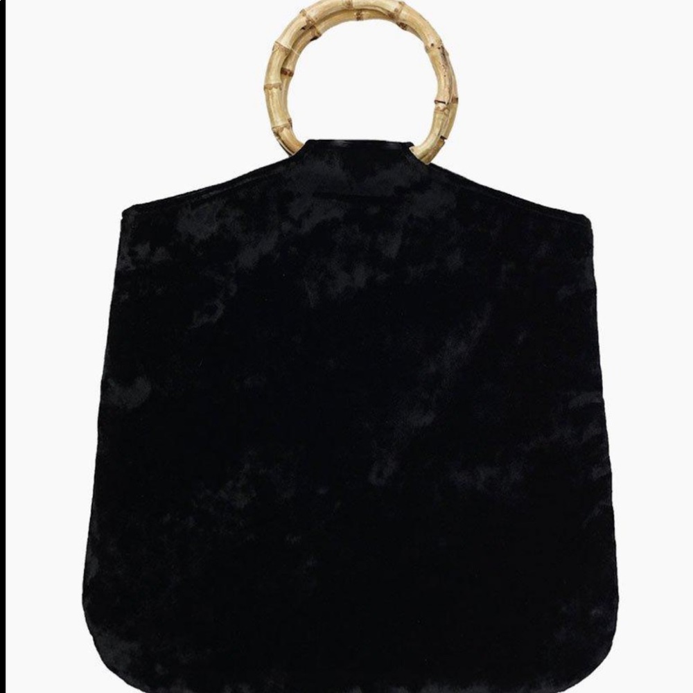 Reformation Black Velvet Kayu Hudson Tote Bag NWT - Picture 3 of 8